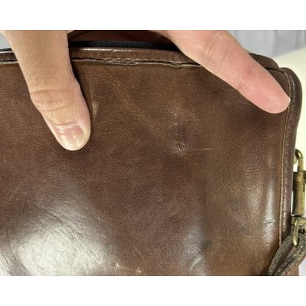 Vintage Coach Brown Leather Double Strap Crossbody Bag 387-5221 - Picture 10 of 11